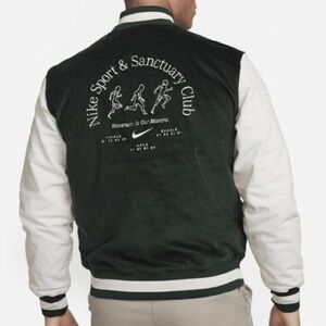 Nike men’s Corduroy Bomber in Green & white